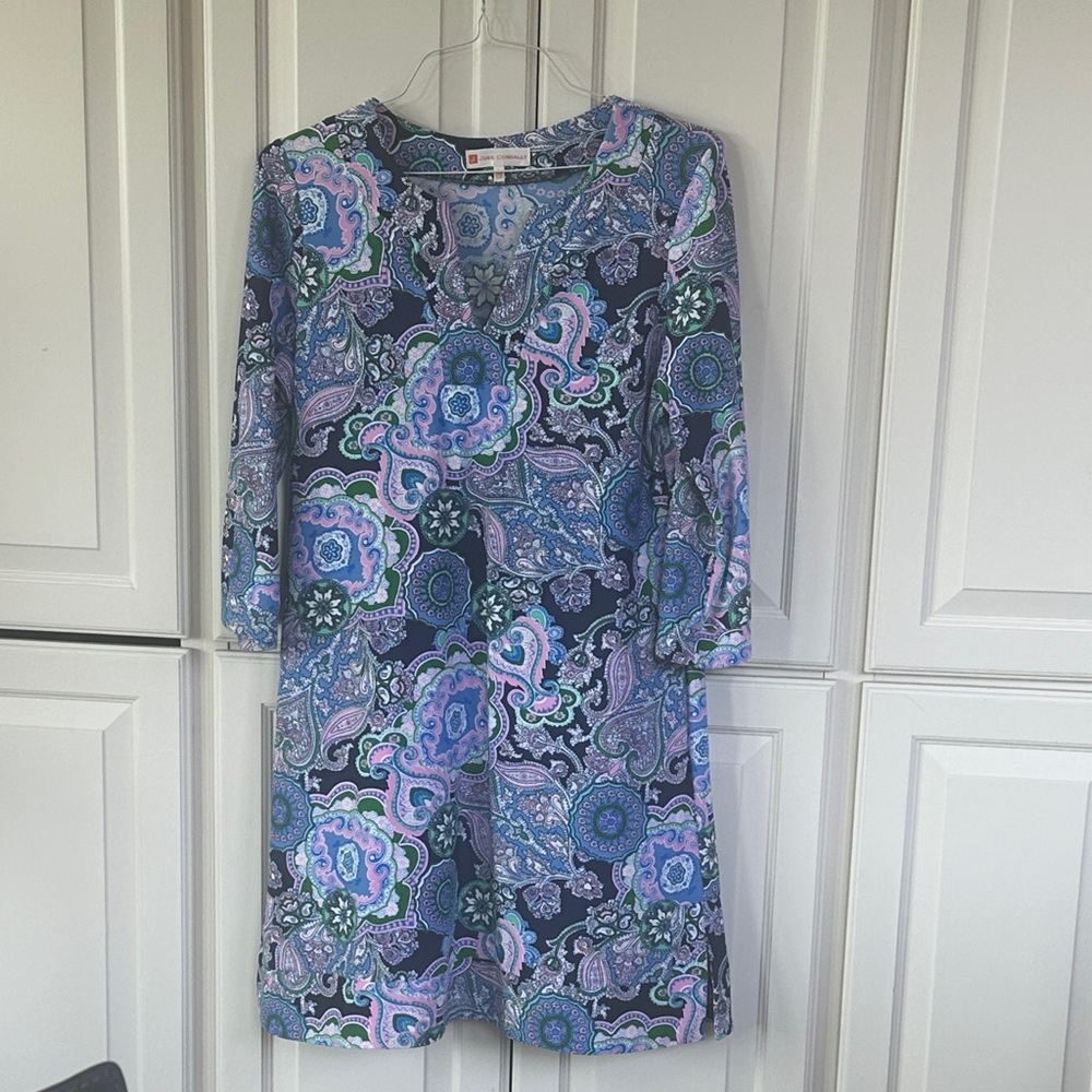 Jude Connally Navy, Blue, Purple Paisley Dress